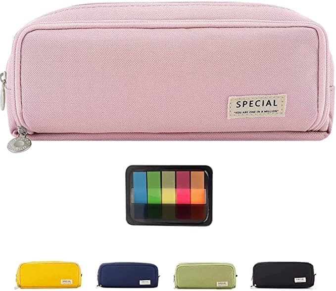 ペンケース おしゃれ 筆箱 シンプル 大容量 多機能 ペンポーチ 帆布 文具バッグ 付箋付き 小学生 男の子 女の子 高校生 大学生 人気 ピンク 最大54 Offクーポン