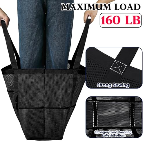 Fammart Mesh Beach Bag, Large Beach Tote with Zipper Pocket for Family Pool Bag for Toys & Vacation Essentials