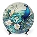 Produktbild Peafowl Keramik Deko Teller, Schöne Vogel Dekorative Schale mit Ständer, Elegante Tier Knochen China Dekorative Teller Kunst Porzellan Teller für Wohnzimmer Flur Tisch Dekor