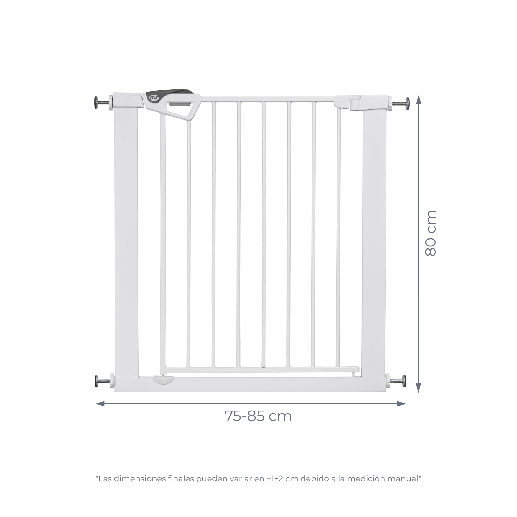 MS BabyWorld – Barrera de Puerta – Barrera de Seguridad para Niños y Mascotas | Autocierre | para Puertas y Pasillos | 75 a 82 cm | Fácil Instalación