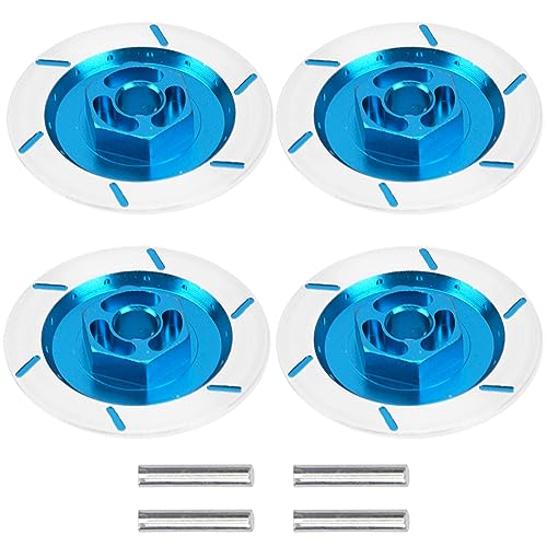 4Pack Vgoohobby Aluminum Alloy RC 12mm Hex Hub Wheel Rim Brake Disc Compatible with HSP HPI Traxxas Tamiya 1/10 On-Road Racing Model Car (Blue)