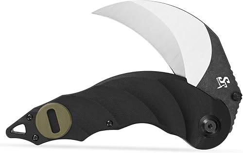 Miniatura 4 de Sitivien ST160 - Cuchillo plegable de bolsillo, hoja de acero K110 con mango G10, cuchillo de herramientas EDC para acampar al aire libre,