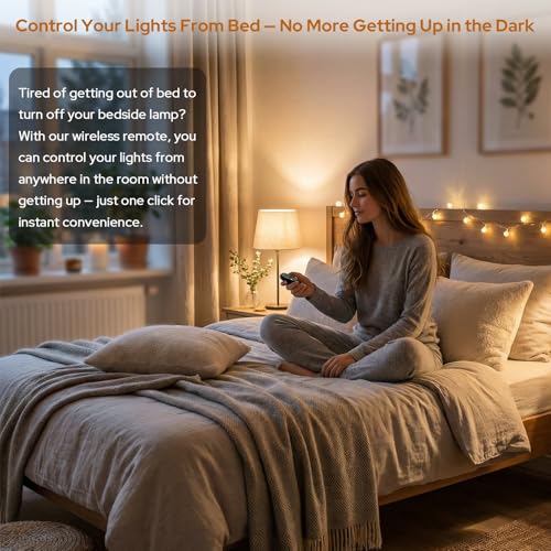 Image of LoraTap Remote Control Outlet: Control Hard to Reach Switches Easily | Holiday Lights Lamps Small Appliances - Black Remote - No Wiring Switch - Plug&Play - 10A /1250W - Old Homes Low-Cost Upgrade
