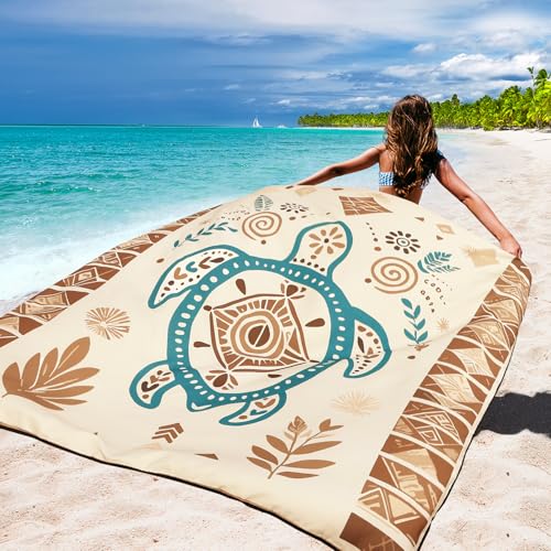 Image of WIWIGO Beach Blanket Waterproof Sandproof Beach Mat 79 inch X 83 inch /10'x9'for 2-8 Adults Quick Drying Outdoor Picnic Mat Beach Accessories for Travel, Camping, Hiking