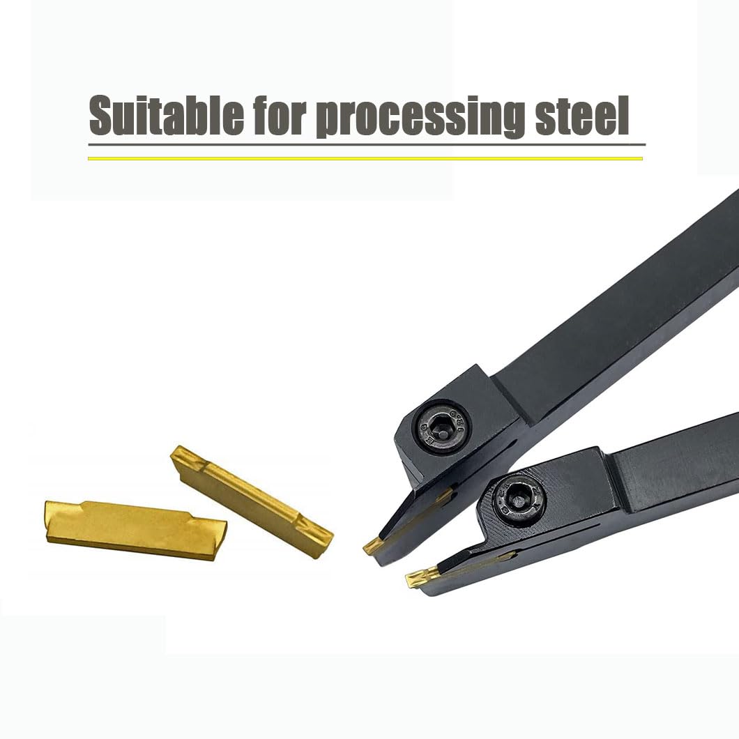 Portautensili MGEHR/L MGIVR/L per tornio da 5/8" 3/8" MGEHR/L MGIVR/L con inserti per scanalatura in carburo MGMN150/200 per acciaio (2 supporti per scanalatura 3/8 con 10 inserti mgmn150)