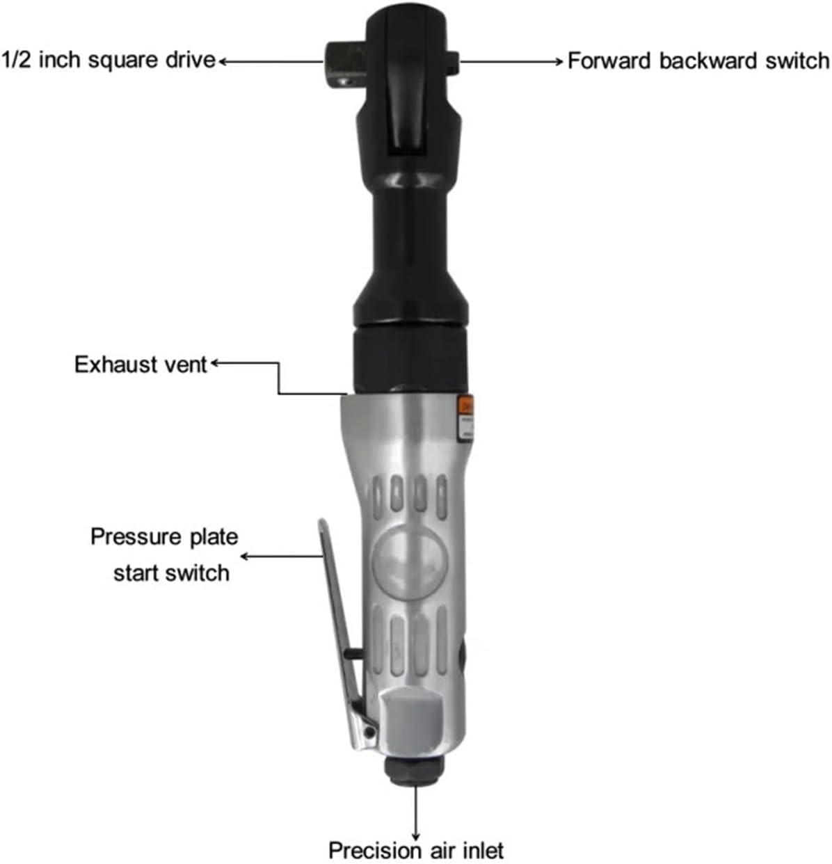 1/2 Inch Pneumatic Ratchet Socket Wrench Air Spanner Reverse Switch Positive Negative Function Automatic Repair Tools Assembly