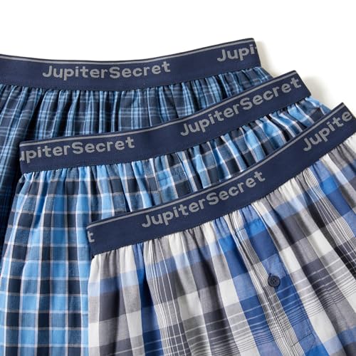 JupiterSecret Men's 100% Cotton Boxer Shorts, Men's Classic Fit Woven Underwear, 5 Pack / 10 Pack4