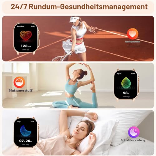 Smartwatch Damen, 2.01" HD AMOLED Display, Fitnessuhr mit Telefonfunktion – Ansicht 5