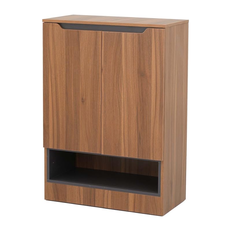 Image of Royaloak Zen 2 Door Shoe Rack, Engineered Wood Shoe Cabinet with Shelves, Space Saving Shoe Organizer for Entryway, Living Room Storage Unit, Melamine Finish W 27.55 x D 14.56 x H 39.37 Inches