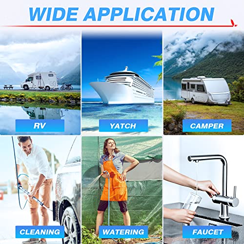 Mictuning 12V Rv Water Diaphragm Pump, 5.5Gpm 70Psi On Demand Self-Priming Fresh Water Pressure Pump With Pressure Switch For Rv Camper Garden Sprinkler Faucet #TOP5