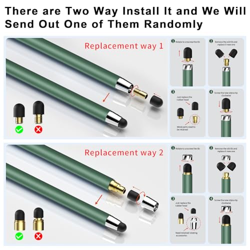 Image of Stylus Pen for Touchscreen,5 PCS Stylus,2-in-1 Stylus Pen for iPad, High Sensitivity Precision Suitable for Touch Screens of iPhone /ipad /Android Tablet(Black /White /Gray /Gold /Dark Green)