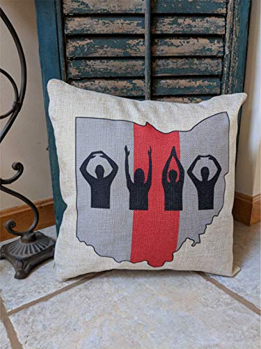alerie Sassoon The Ohio State University Buckeyes Buckeye Nation Gift State of Ohio Pillowcase Cushion Ohio State Pillowcase Cushion Buckeyes Pillowcase Cushion OSU Buckeyes Gift