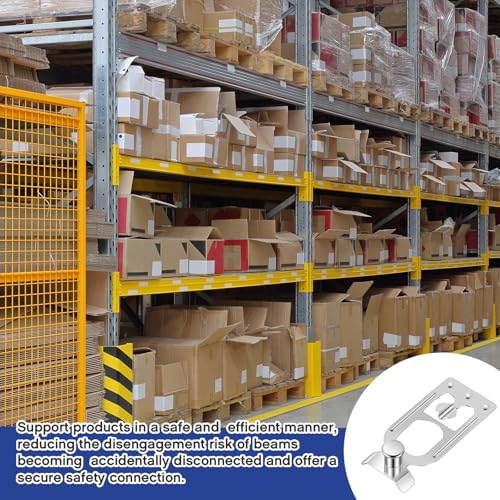 Image of Zonon 200 Pcs Teardrop Pallet Rack Safety Clip Warehouse Storage Pallet Racking Beam Safety Clip Safety Steel Pallet Rack Clip Connector Cross Beam Locker for Shelf Garage