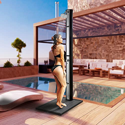 Arebos zonne douche 35L & vloerelement | met geïntegreerde thermometer & voetdouche | zwembad douche voor de tuin… - Image 3