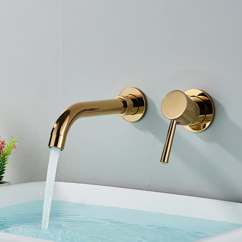 Robinet de lavabo mural pour gagner de la place sur vasque de salle de bain