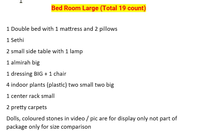 TinyMinyWorld Dollhouse Accessories Doll House Furniture Set (Wooden): Drawing Room - Kitchen - Bedroom - Toilet for Your Dream Doll House Best Birthday Gift (Bed Room Grand) - Image 3 thumbnail