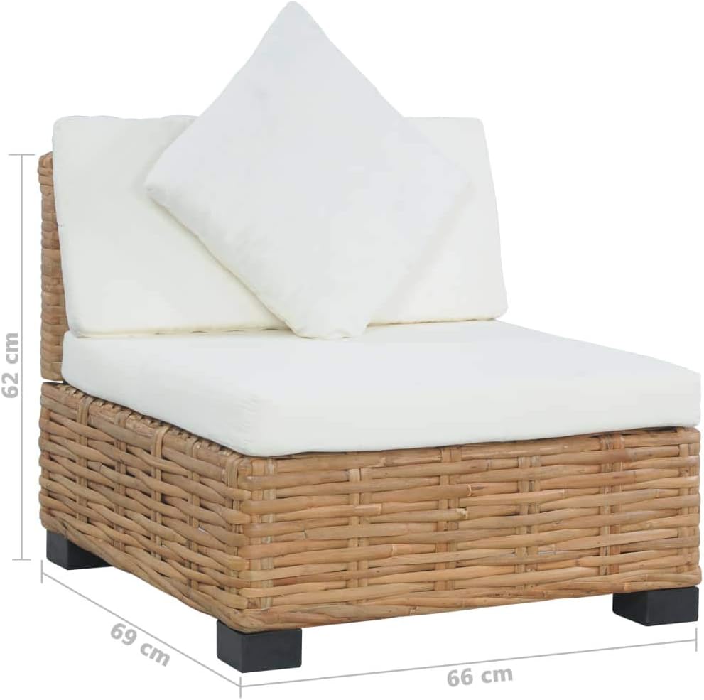 Festnight Rattan Sofa with Dimensions