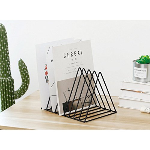 IIKA Porte Revues Triangle en Métal Porte Journaux Porte Magazine avec 9 Compartiments pour Bureau et Maison