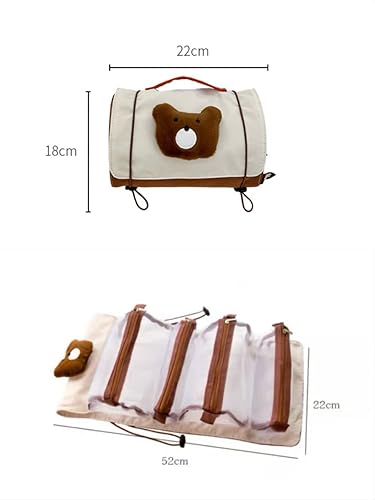 Miniatura 3 de Bolsa de cosméticos Kawaii de viaje, bolsa organizadora de maquillaje, bolsa organizadora de maquillaje, bolsa de aseo colgante extraíble (amarillo)