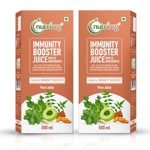 Image of Nutriorg Immunity Booster Juice 500 ml (Pack of 2) | Improves your digestion | Boosts Immunity | Used Organically Grown ingredients