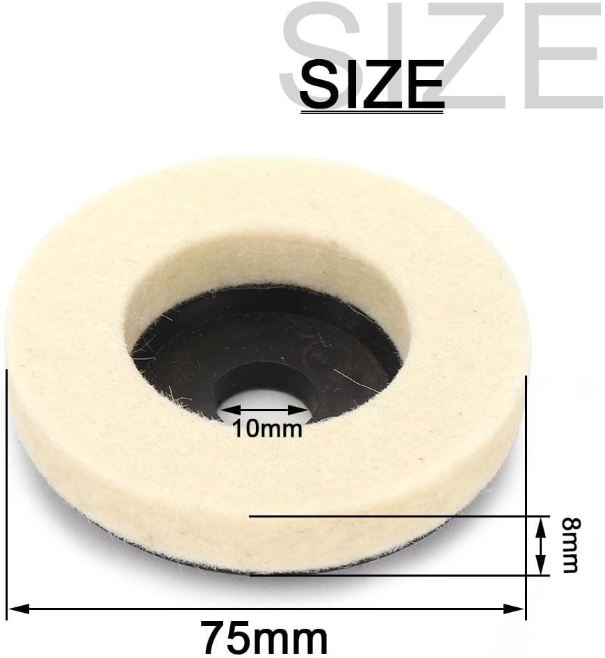 2/3inch Wool Polishing Wheel Felt Disc For Angle Grinder Marble Glass Ceramic Grinding(3 Inch,3Pcs)