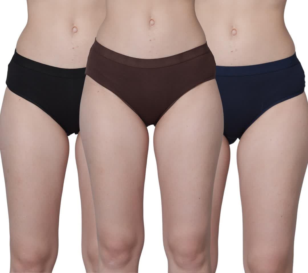 aimly Women's & Girls Cotton Mid Rise Regular Wear Solid Hipster Panties Combo-picture-23