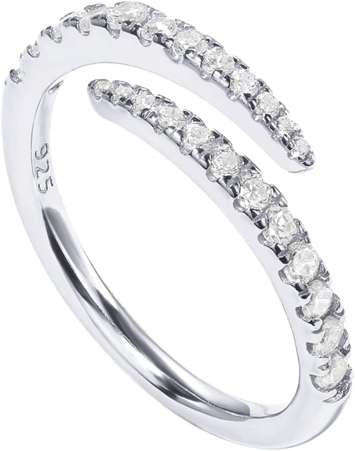 14K Gold Plated Cubic Zirconia Open Twist Eternity Band for Women