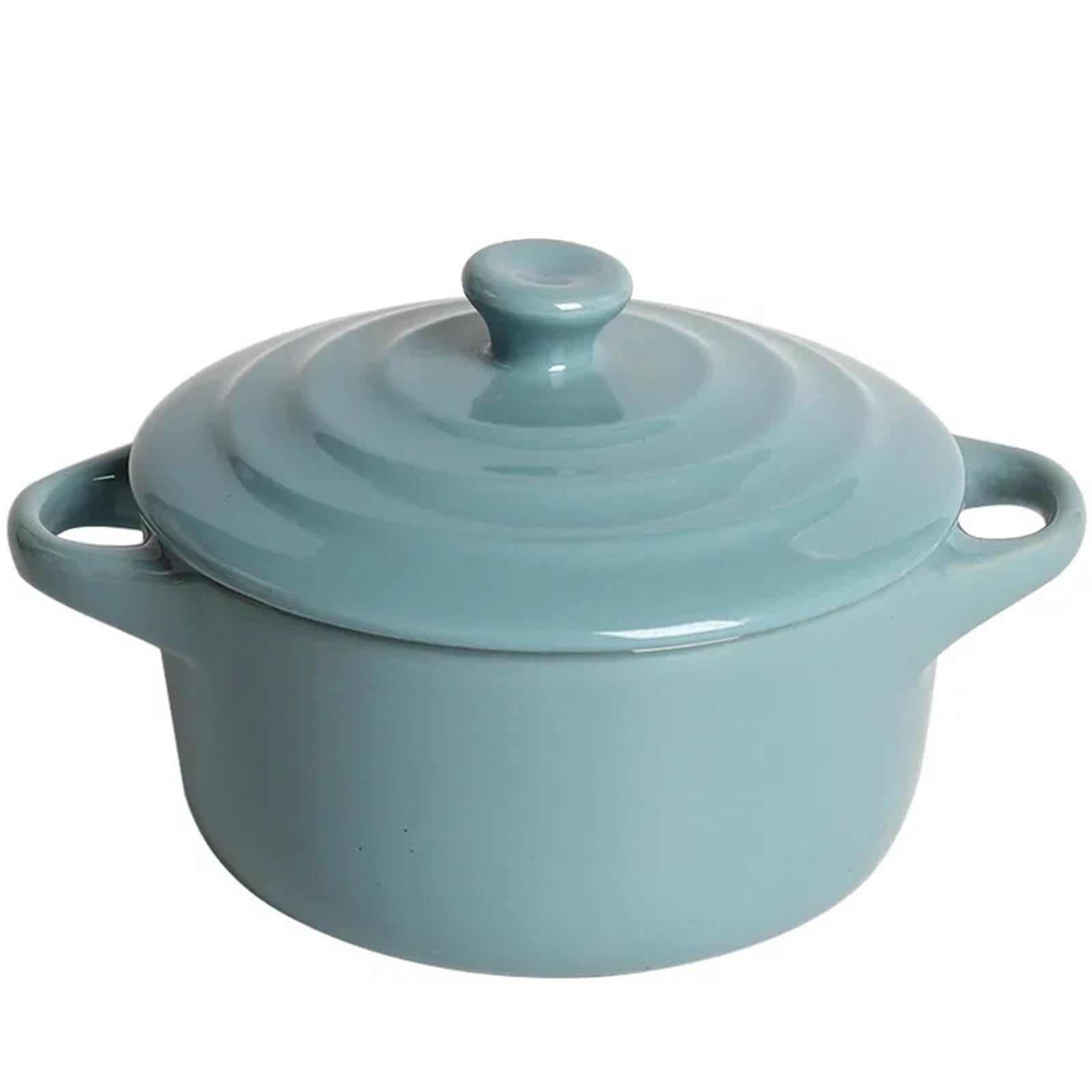 Pentola for stufato impermeabile for zuppa in ceramica con coperchio for biauricolare Nido for uccelli for uso domestico Ciotola for speciale for uova al vapore(Green)