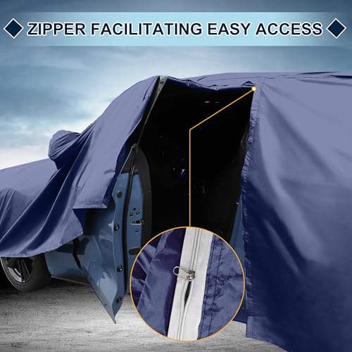 Image of Navy Blue Heavy Duty Waterproof Car Cover for SUV 173 inch-179 inch - All-Weather UV Protected Outdoor Full Exterior Cover with Sun /Snow /Rain Resistance