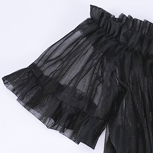 Xakalaka Women's Sexy Lace Off Shoulder High Wasit Flared Mesh Club Maxi Dress Beach Cover Up Black Xxl #TOP5