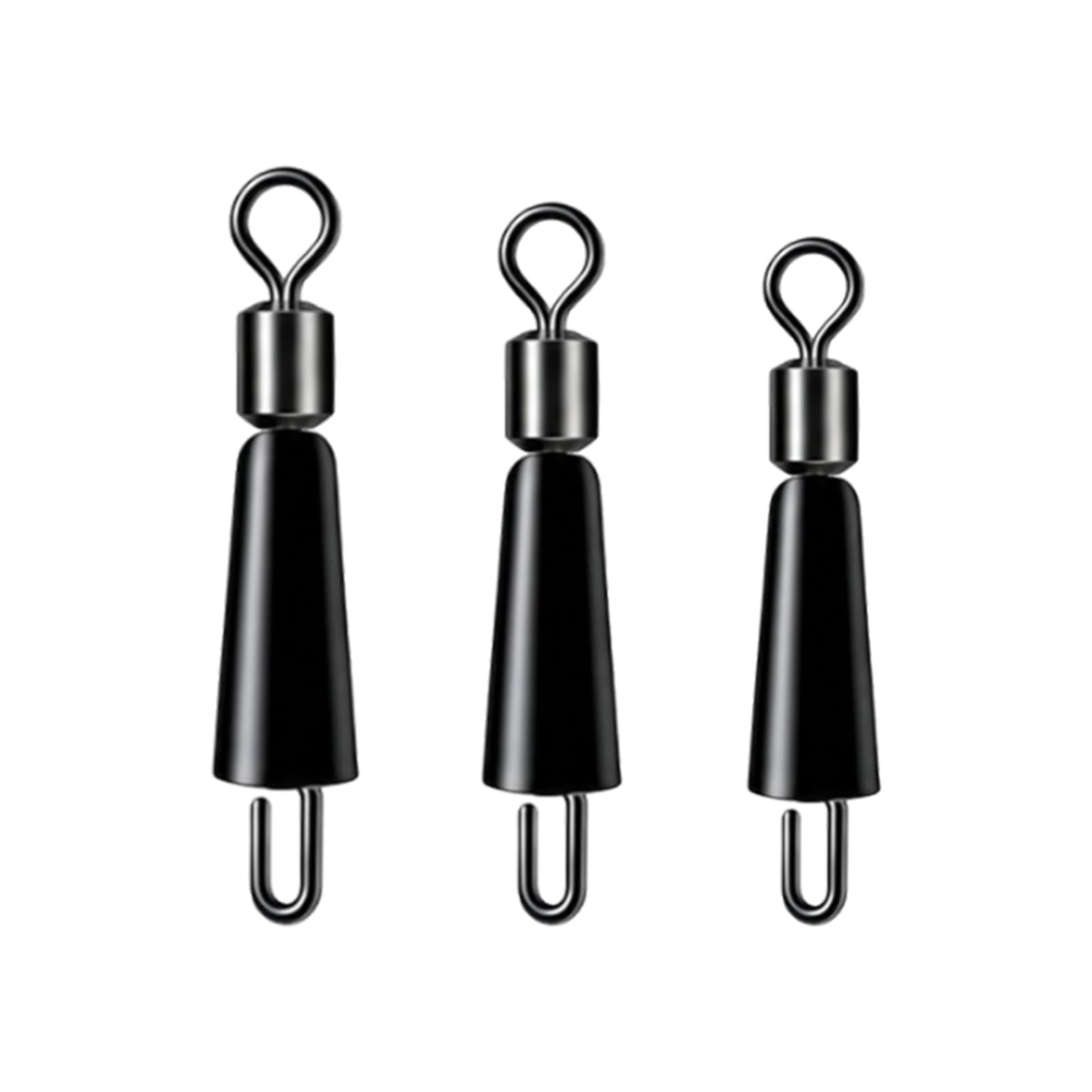 Tinminx 120Pcs Quick Change Fishing Swivels | S/M/L 40Pcs Each | Stainless Steel Bearing Swivel Connectors with Rolling Clips | Corrosion Resistant Tackle for Saltwater Freshwater