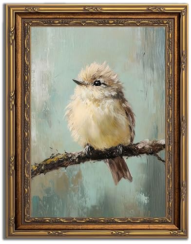 Gold Framed Bird Canvas Wall Art Vintage Bird...