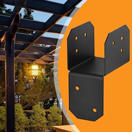 Support poteau bois en acier renforcé pour ossature de toiture et pergola - 4