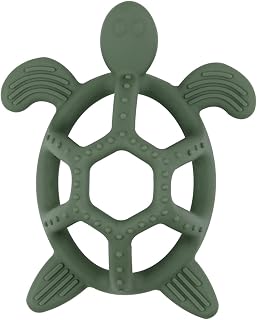 3D Turtle Model Teether Toy Made of Soft Silicone,Teething Toys for 3M+ Babies,Oral Motor Chew Toy BPA-Free (1 Pack)