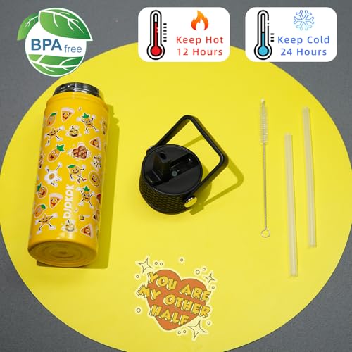Image of BJPKPK Insulated Water Bottle, 18oz Stainless Steel with Straw Lid