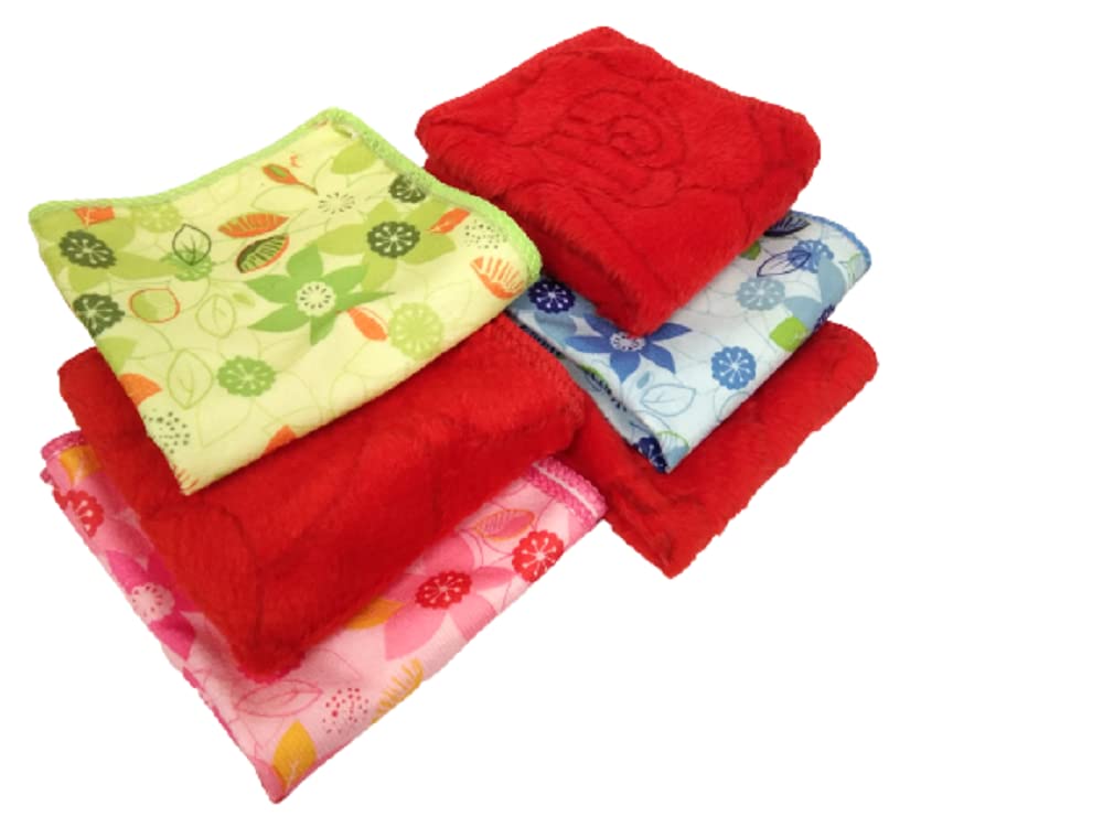 USEME 8539 COMBO Handkerchief MUILTY COLORS Towel Hand Face FUR Towel Handkerchiefs Bathroom Towel (PACK OF 6)