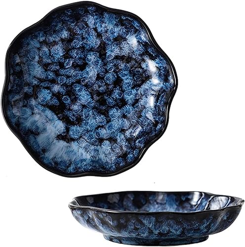 ITTRUH Ensaladera, frutero, Cuencos Grandes for Servir, apilables for Ensalada de Pasta Azules, Platos for en la Cocina, 1 Plato, 20 cm, Azul (Color:, x 4 cm)