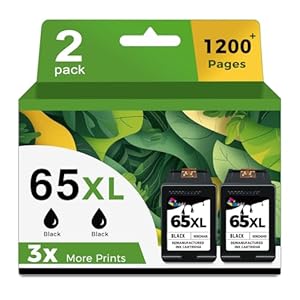 65XL – Cartucho de tinta negro de repuesto para impresora HP Ink 65 HP65 XL para impresora 5000 5055 3755 3700 3772 3722 2600 2622 3752 2652 2655 2640 5052 5010 2 unidades