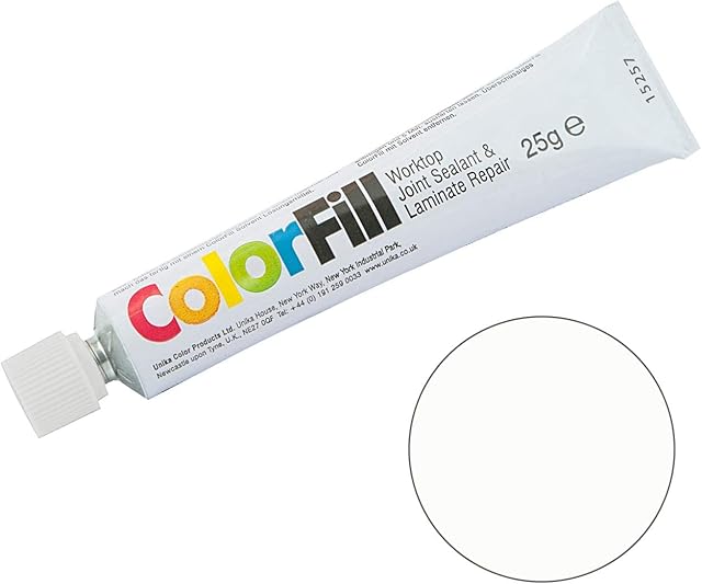 Unika ColorFill Laminate Worktop Joint Sealer Compound Repair Sealant (CF199 Ash White)
