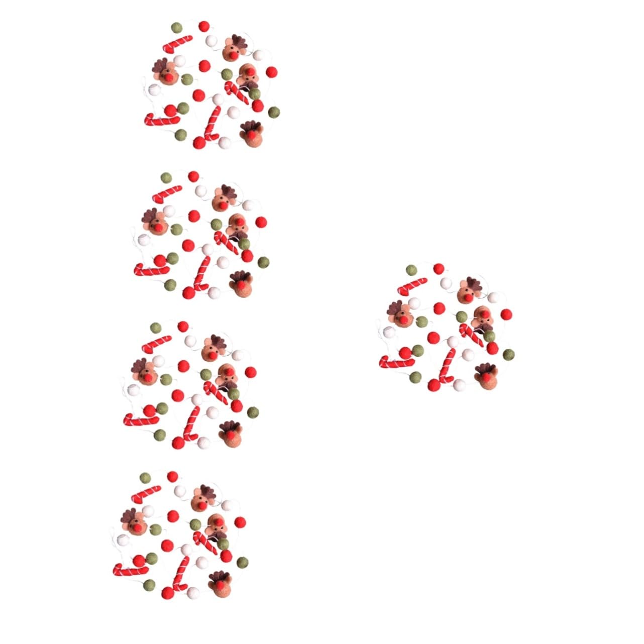 IMIKEYA 5 Saiten Weihnachtskugel-spieße Aus Filz Weihnachtsbaum-anhänger Weihnachtsschmuck Weihnachtsbaumschmuck Hängende Verzierung Kamin-pom-pom-Banner Weihnachtsbommelgirlande Füllstoff