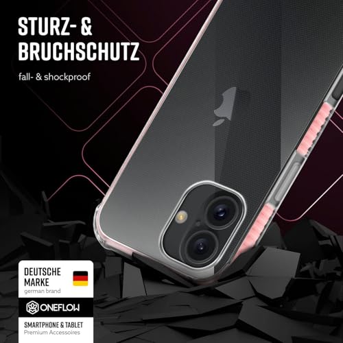 Coque silicone iPhone 16 ONEFLOW évite rayures écran et objectifs avec protection 3D rose
