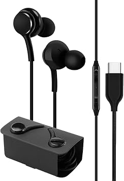 USB C Wired Headphones, Wired Earphones USB C - In-Ear Earbuds with Mic - Noise Cancelling Waterproof Wired Earbuds for Hands-free Calling, Music and Gaming