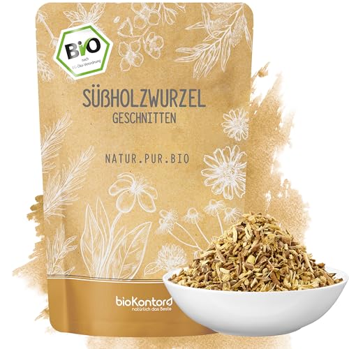 Süßholzwurzel BIO 500g | Süßholz getrocknet und geschnitten I Süßholzwurzel Tee I Lakritz Tee - 100% natürlich ohne Zusatzstoffe von bioKontor