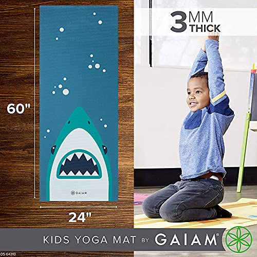 Image of Gaiam Kids Printed Yoga Mat, Non-Toxic, Fun Design, 3mm | Ages 5-8 | Textured Non-Slip Surface | 6P-Free PVC | 60 inchL x 24 inchW | Downloadable Kids Yoga Class