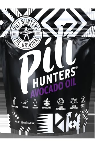 Pili Hunters - Wild Sprouted Pili Nuts, Traditional Fried Avocado Oil (1 lb Bag) Keto/Paleo/Vegan Snacks, Low Carb Energy, Gluten Free, Superfood, The Original As Seen on TV