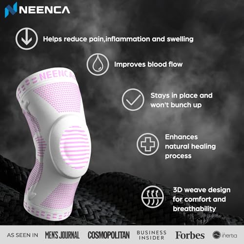Image of NEENCA Professional Knee Brace for Women, Compression Knee Sleeve with Patella Gel Pad & Side Stabilizers, Knee Support Bandage for Pain Relief, Running, Workout, Arthritis, ACL, Joint Injury Recovery