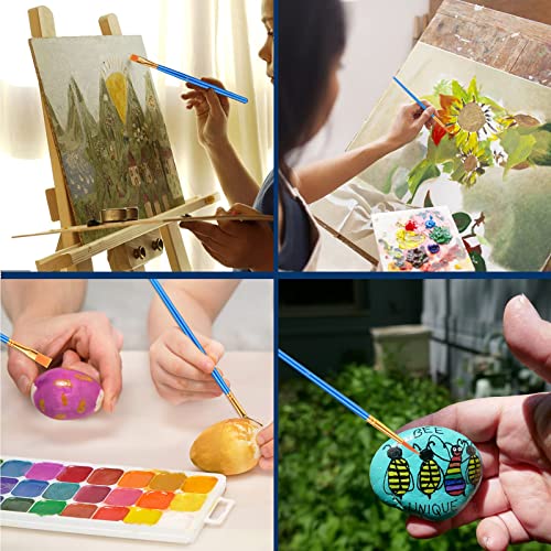 Image of AROIC Acrylic Paint Brush Set, 100 Packs / 1500Pcs Nylon Hair Paint Brushes | All Purpose Oil Watercolor Face Body Rock Painting Artist, Small Painting Brush Kits for Kids Adult Drawing
