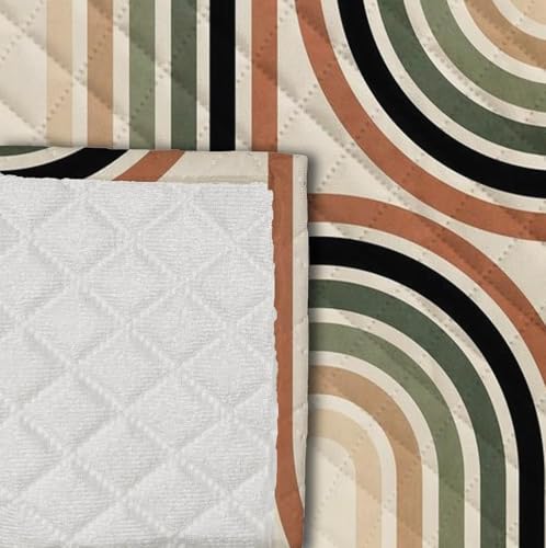 Image of Decorian Premium Soft Quilted Velvet Sofa Cover Mat, Sofa Seat Runner for Couch (Semi Circle Lines, 4 Seater)
