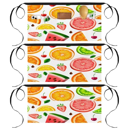 Demi-tablier motif fruits coloré idéal pour la pâtisserie et la maison