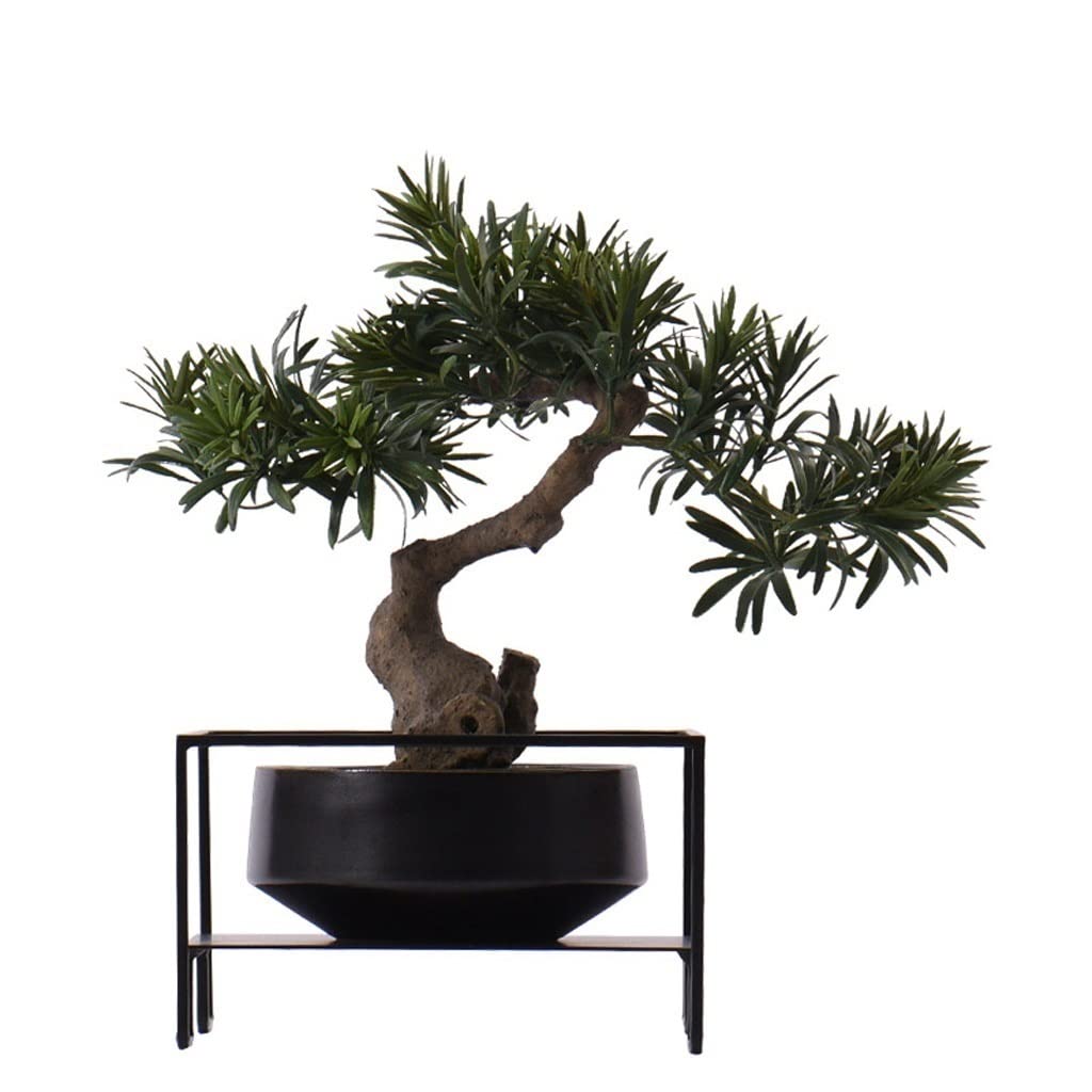 Pin de bienvenue bonsai artificiel TUSUOD fausse plante verte ornement de bureau style japonais